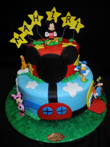 Fondant Birthday Cake Mickey Club House - B0164