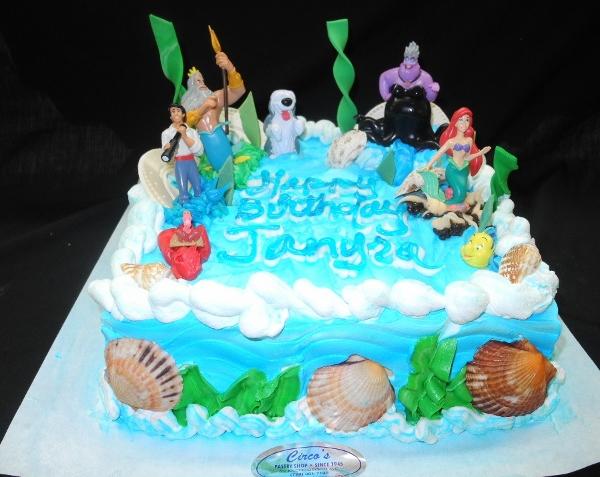 Little Mermaid Birthday Cream Cake - B0552