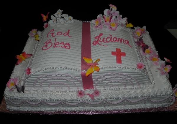 BAPTISM CAKE 9x13 sheet CAKE, with FONDANT DETAILS – 23sweets