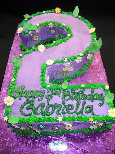 Number two Shape Whip Cream Cake - B0467