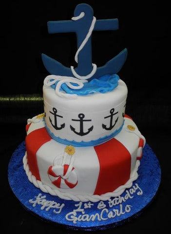 Nautical Birthday Cake - B0040