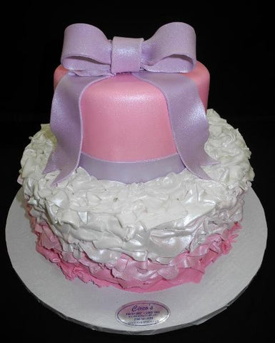 Ruffle Fondant Birthday Cake - B0369