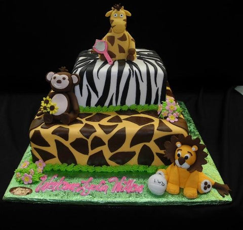 Safari/Jungle Theme Baby Shower Cake - BS285