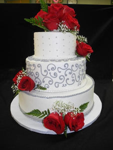 Whip Cream Wedding Cake - W049