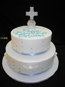 Baptism Whip Cream Tiered Cake - R005