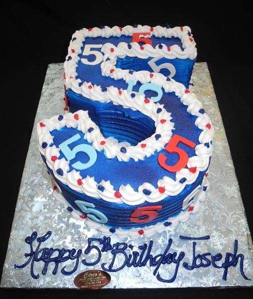 Number 5 Whip Cream Birthday Cake - B0472