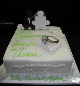 Engagement Green and White Cake - W142