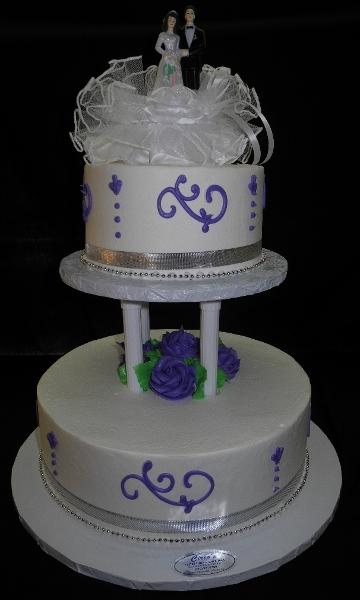 Lavender and White Whip Cream Cake - W115