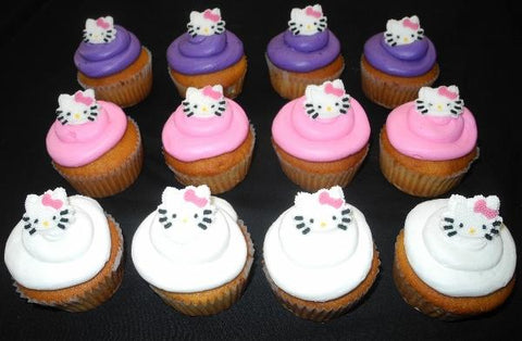 Pink and Lavender Cupcakes with Hello Kitty Decorations - CC058