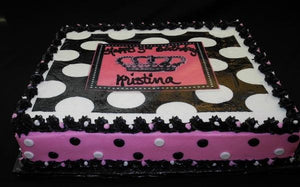 Princess Crown Edible Image Birthday Cake - B0415