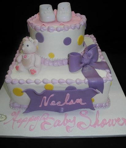 Cream Baby Shower Cake - BS164