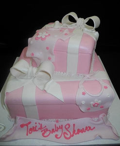 Gift Box Baby Shower Cake - BS187
