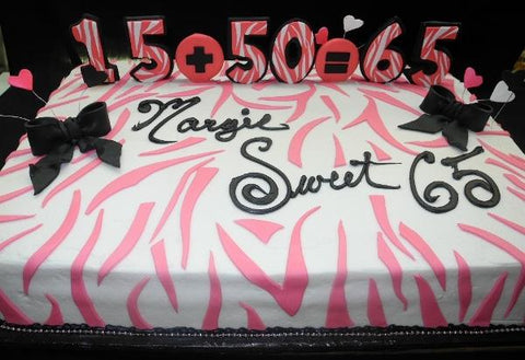 Zebra Fondant Birthday Cake - B0220