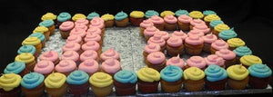 cupcakes, number, blue, pink