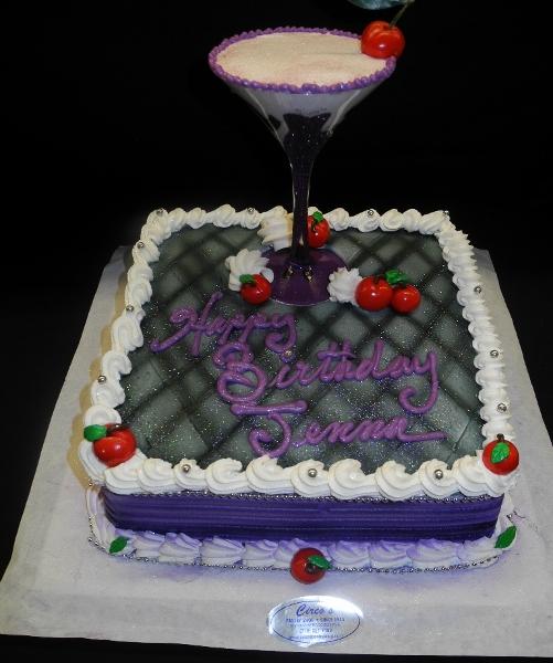 martini, fondant cherries, sqaure, purple