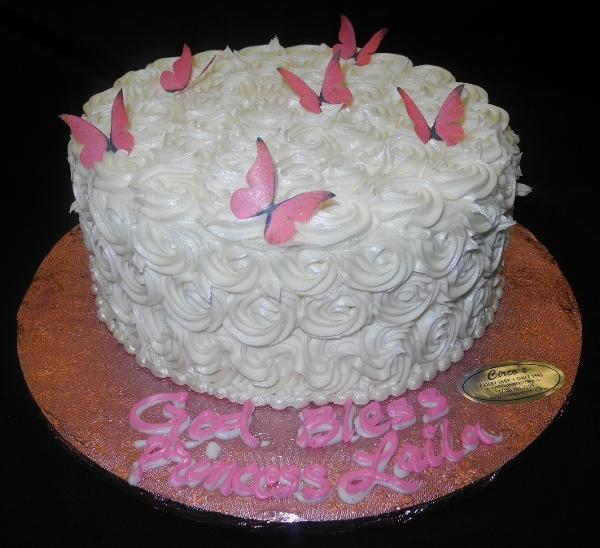 butterflies, rosebuds, cream, icing, christening