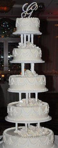 Wedding cakes cream 5 tiers, Traditional wedding cakes, 