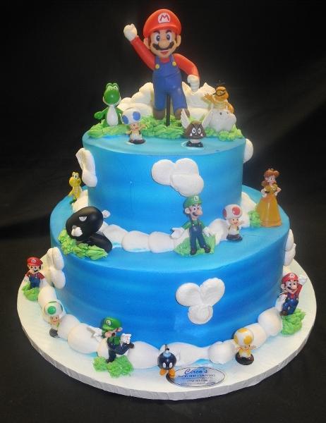 Super Mario Brothers Cake Topper Kids Birthday Party Personalised | eBay