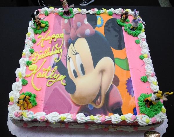 whip cream, edible image, minnie mouse