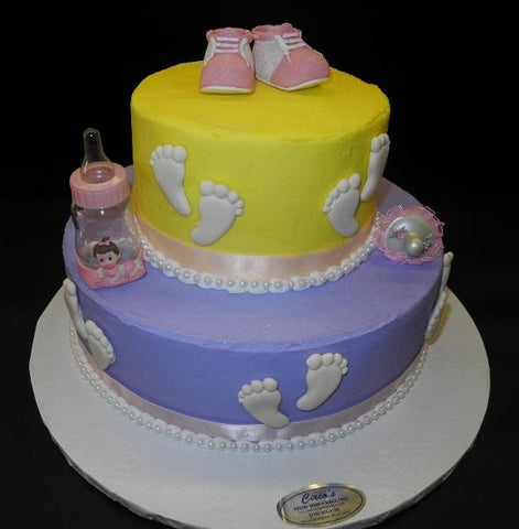 Purple and gold discount baby shower cake