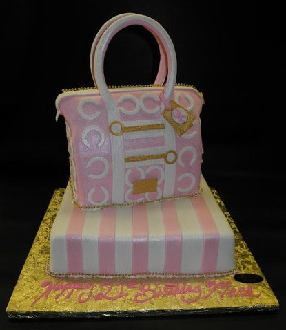 coach, bag, stripes, pink