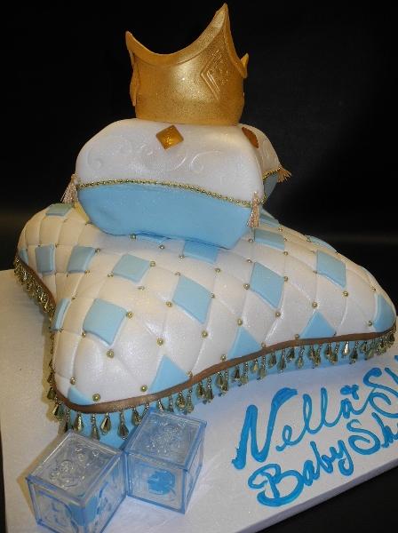 Crown, pillow, baby blue