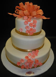 FRUIT BLOSSOMS, GOLD, SALMON PINK