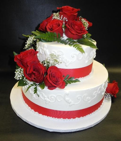 red, whip cream, scroll work
