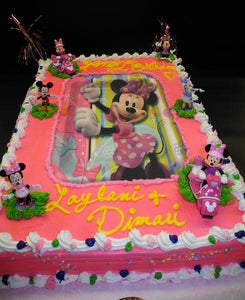edible image, minnie mouse, whip cream, full sheet