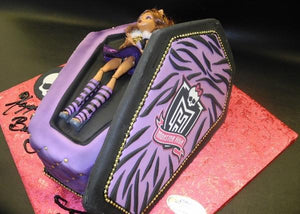 monster high, coffin, doll, purple