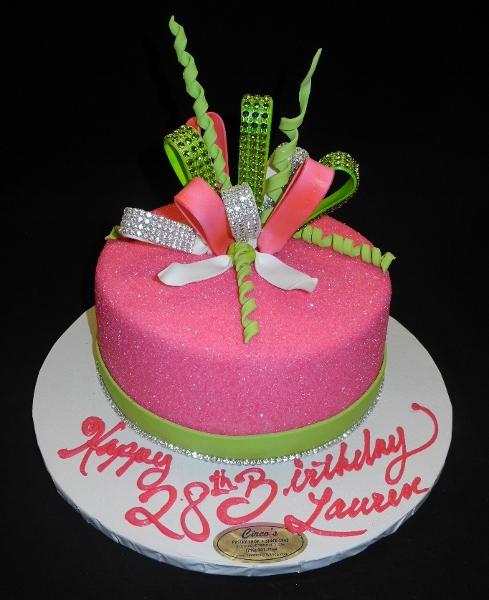 loop bow, pink sparkle, diamonds