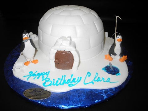 igloo, penguins, fish, 
