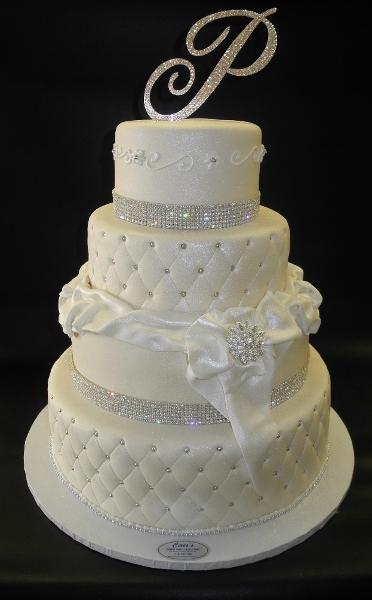 classic wedding cake white ivory 3 tier