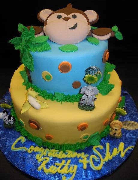 Monkey Fondant Babyshower Cake