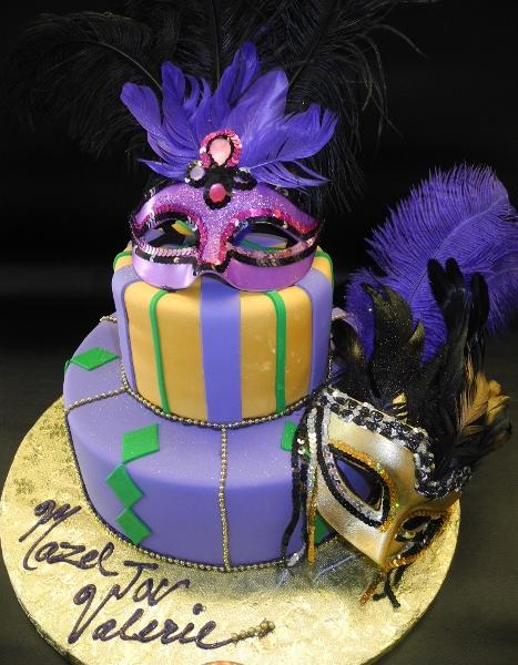 Masquerade Fondant Birthday Cake