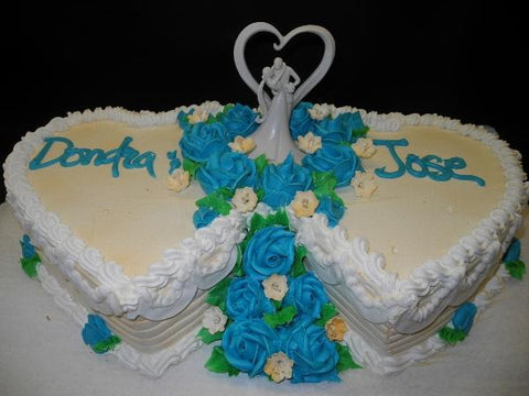 Heart Shape Whip Cream Wedding Cake