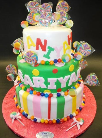 Candy Land Fondant Birthday Theme Cake