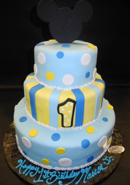 Baby Mickey Mouse First Birthday Cake