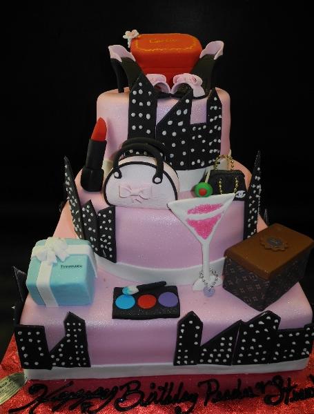 Sex in The City Cake With Fondant Accessories