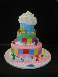 Fondant Cupcake Cake with Candy Land Colors