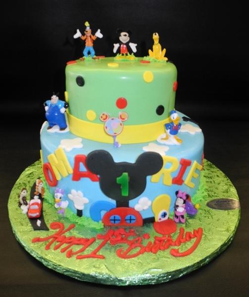 Mickey Mouse Fondant Cake with Edible Cut-out Name