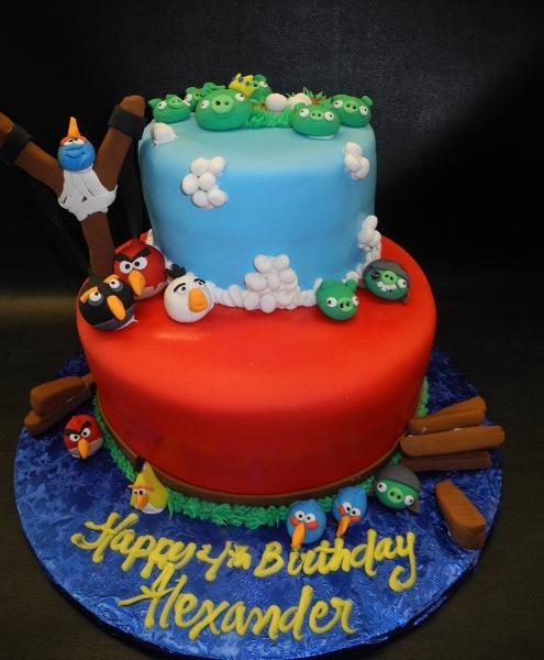 Angry Birds Fondant Birthday Cake