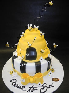 Bee Cake with Black and Yellow
