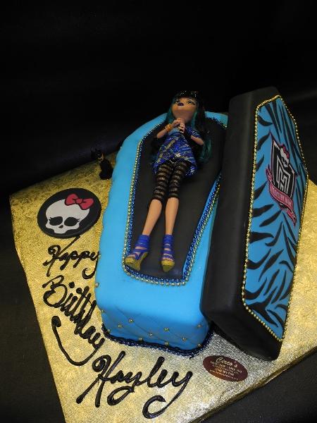 Monster High Open Coffin Fondant Custom Cake