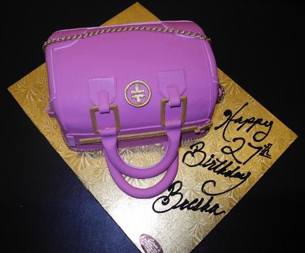 Tory Burch Pink and Gold Fondant Bag Cake - CS0096 – Circo's