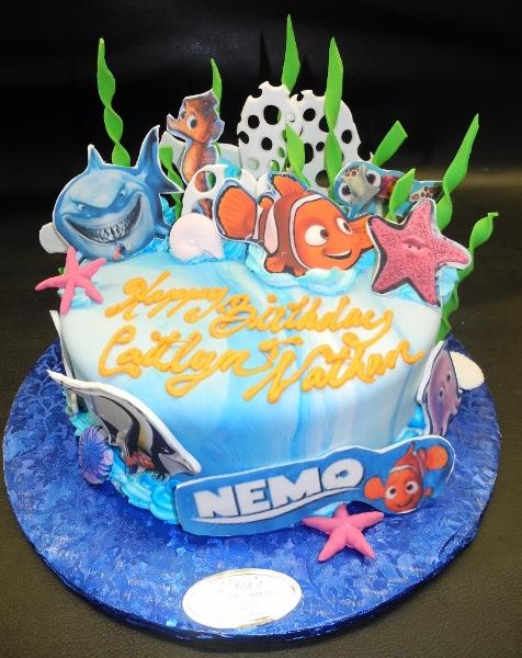 Nemo Fish Nautical Fondant Birthday Cake 