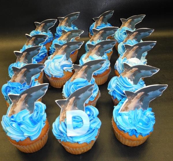 Shark Cupcakes with Blue Icing - CC044