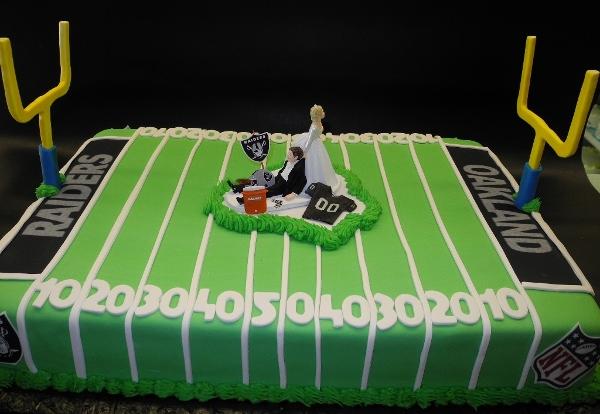 Football Field Wedding Fondant Cake 