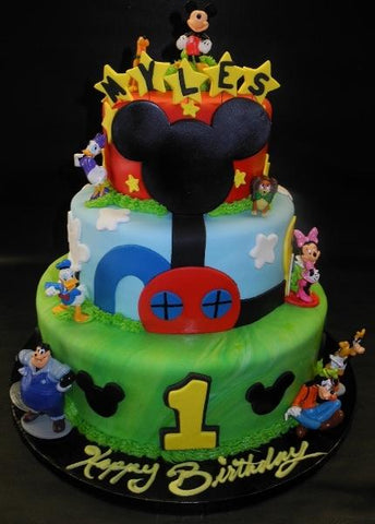 Mickey Mouse Club House Fondant Birthday Cake 