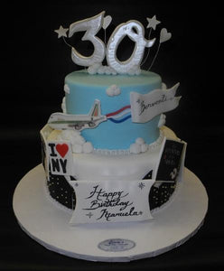Trave Fondant Cake with Airplane Fondant Cut Outs